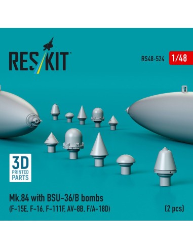 Mk.84 with BSU-36/B bombs (2 pcs) (F-15E, F-16, F-111F, AV-8B, F/A-18D) (3D Printed) 