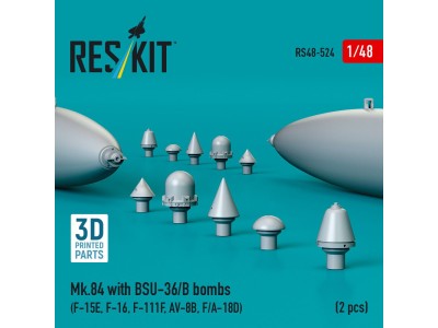 Mk.84 with BSU-36/B bombs (2 pcs) (F-15E, F-16, F-111F, AV-8B, F/A-18D) (3D Printed) 