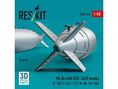 Mk.84 with BSU-36/B bombs (2 pcs) (F-15E, F-16, F-111F, AV-8B, F/A-18D) (3D Printed) 