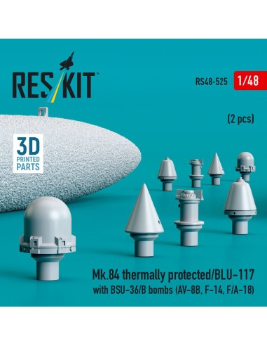 Mk.84 thermally protected/BLU-117 with BSU-36/B bombs (2 pcs) (AV-8B, F-14, F/A-18) (3D Printed) 
