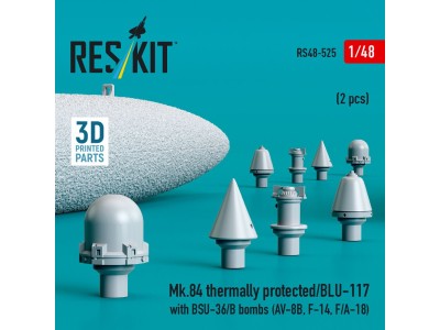 Mk.84 thermally protected/BLU-117 with BSU-36/B bombs (2 pcs) (AV-8B, F-14, F/A-18) (3D Printed) 