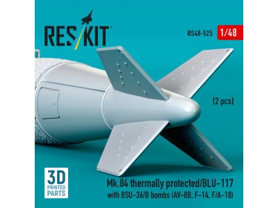 Mk.84 thermally protected/BLU-117 with BSU-36/B bombs (2 pcs) (AV-8B, F-14, F/A-18) (3D Printed) 
