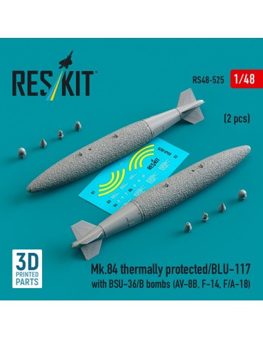 Mk.84 thermally protected/BLU-117 with BSU-36/B bombs (2 pcs) (AV-8B, F-14, F/A-18) (3D Printed) 