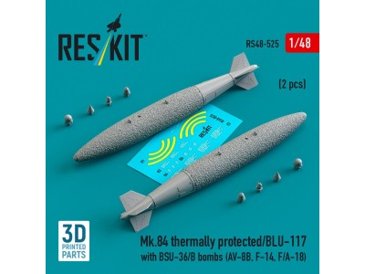 Mk.84 thermally protected/BLU-117 with BSU-36/B bombs (2 pcs) (AV-8B, F-14, F/A-18) (3D Printed) 