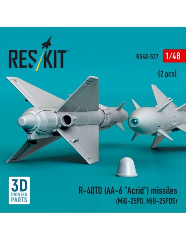 R-40TD (AA-6 Acrid) missiles (2 pcs) (MiG-25PD, MiG-25PDS) (3D printed) 