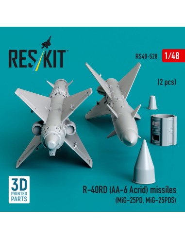 R-40RD (AA-6 Acrid) missiles (2 pcs) (MiG-25PD, MiG-25PDS) (3D printed) 