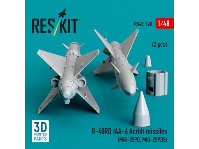 R-40RD (AA-6 Acrid) missiles (2 pcs) (MiG-25PD, MiG-25PDS) (3D printed) 