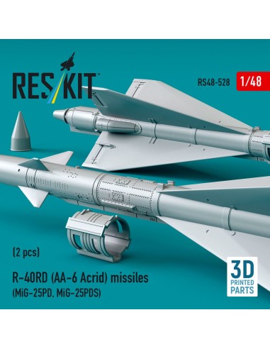 R-40RD (AA-6 Acrid) missiles (2 pcs) (MiG-25PD, MiG-25PDS) (3D printed) 