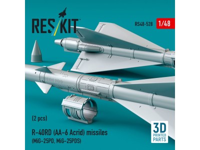 R-40RD (AA-6 Acrid) missiles (2 pcs) (MiG-25PD, MiG-25PDS) (3D printed) 