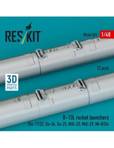 B-13L rocket launchers (2 pcs) (Su-17/22, Su-24, Su-25 ,MiG-23, MiG-29, Mi-8/24) (3D Printed) 