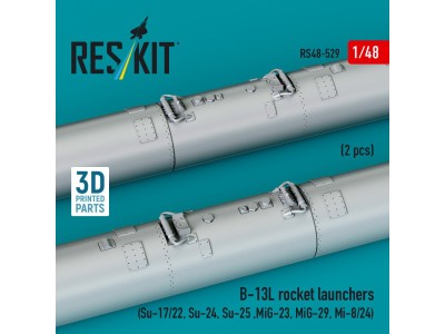 B-13L rocket launchers (2 pcs) (Su-17/22, Su-24, Su-25 ,MiG-23, MiG-29, Mi-8/24) (3D Printed) 
