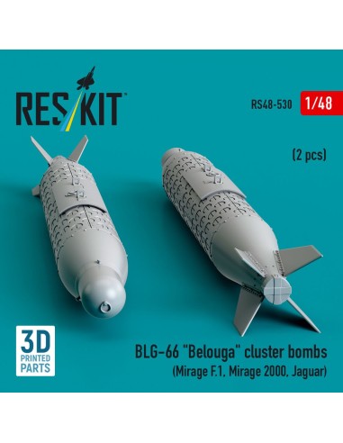 BLG-66 Belouga cluster bombs (2 pcs) (Mirage F.1, Mirage 2000, Jaguar) (3D Printed) 