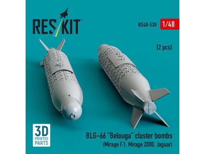BLG-66 Belouga cluster bombs (2 pcs) (Mirage F.1, Mirage 2000, Jaguar) (3D Printed) 