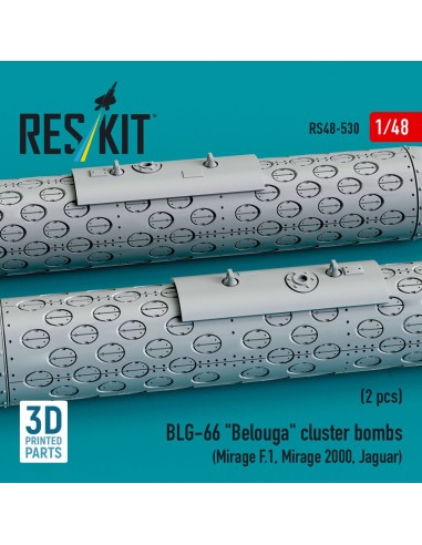 BLG-66 Belouga cluster bombs (2 pcs) (Mirage F.1, Mirage 2000, Jaguar) (3D Printed) 