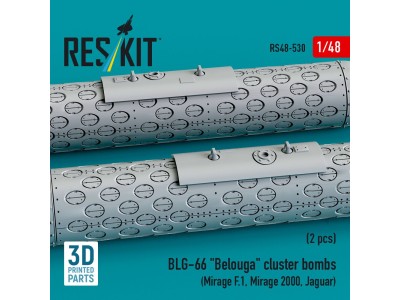 BLG-66 Belouga cluster bombs (2 pcs) (Mirage F.1, Mirage 2000, Jaguar) (3D Printed) 