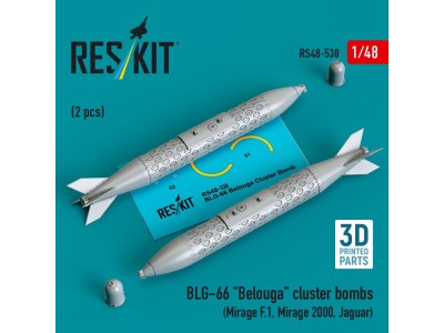 BLG-66 Belouga cluster bombs (2 pcs) (Mirage F.1, Mirage 2000, Jaguar) (3D Printed) 