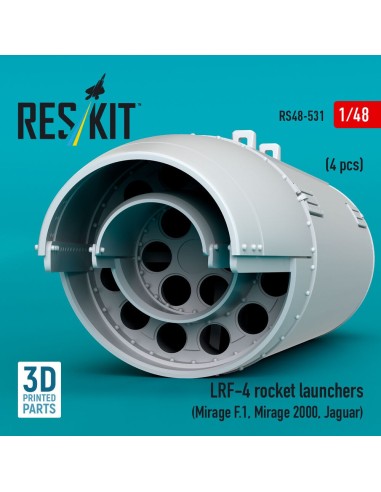 LRF-4 rocket launchers (4 pcs) (Mirage F.1, Mirage 2000, Jaguar) (3D Printed) 