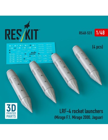 LRF-4 rocket launchers (4 pcs) (Mirage F.1, Mirage 2000, Jaguar) (3D Printed) 
