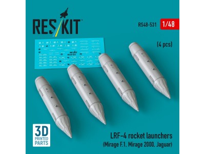LRF-4 rocket launchers (4 pcs) (Mirage F.1, Mirage 2000, Jaguar) (3D Printed) 