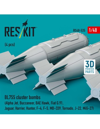 BL755 cluster bombs (4 pcs) (Alpha Jet, Buccaneer, BAE Hawk, Fiat G.91, Jaguar, Harrier, Hunter, F-4, F-5, MB-339, Tornado, J-22