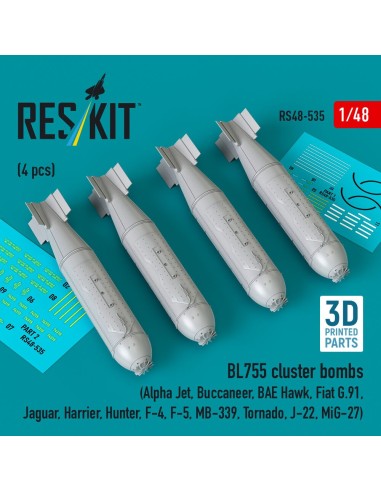 BL755 cluster bombs (4 pcs) (Alpha Jet, Buccaneer, BAE Hawk, Fiat G.91, Jaguar, Harrier, Hunter, F-4, F-5, MB-339, Tornado, J-22