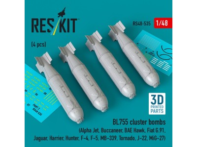 BL755 cluster bombs (4 pcs) (Alpha Jet, Buccaneer, BAE Hawk, Fiat G.91, Jaguar, Harrier, Hunter, F-4, F-5, MB-339, Tornado, J-22