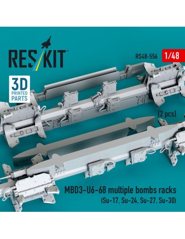 MBD3-U6-68 multiple bombs racks (2 pcs) (Su-17, Su-24, Su-27, Su-30) (3D Printed) 
