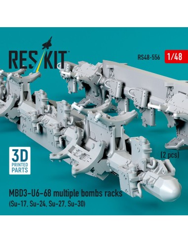 MBD3-U6-68 multiple bombs racks (2 pcs) (Su-17, Su-24, Su-27, Su-30) (3D Printed) 