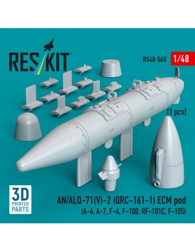 AN/ALQ-71(V)-2 (QRC-161-1) ECM pod (1pcs) (A-4, A-7, F-4, F-100, RF-101C, F-105) (3D Printed) 