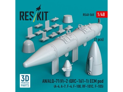 AN/ALQ-71(V)-2 (QRC-161-1) ECM pod (1pcs) (A-4, A-7, F-4, F-100, RF-101C, F-105) (3D Printed) 