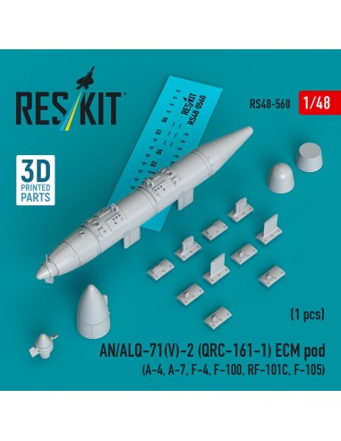 AN/ALQ-71(V)-2 (QRC-161-1) ECM pod (1pcs) (A-4, A-7, F-4, F-100, RF-101C, F-105) (3D Printed) 