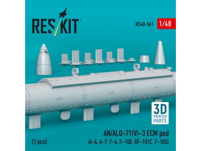 AN/ALQ-71(V)-3 ECM pod (A-4, A-7, F-4, F-100, RF-101C, F-105) (1pcs) (3D Printed) 