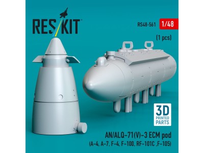 AN/ALQ-71(V)-3 ECM pod (A-4, A-7, F-4, F-100, RF-101C, F-105) (1pcs) (3D Printed) 