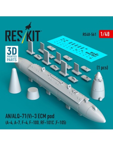 AN/ALQ-71(V)-3 ECM pod (A-4, A-7, F-4, F-100, RF-101C, F-105) (1pcs) (3D Printed) 