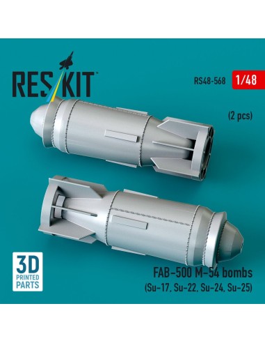 FAB-500 M-54 bombs (2 pcs) (Su-17, Su-22, Su-24, Su-25) (3D Printed) 