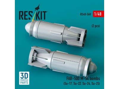 FAB-500 M-54 bombs (2 pcs) (Su-17, Su-22, Su-24, Su-25) (3D Printed) 