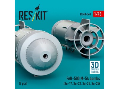 FAB-500 M-54 bombs (2 pcs) (Su-17, Su-22, Su-24, Su-25) (3D Printed) 