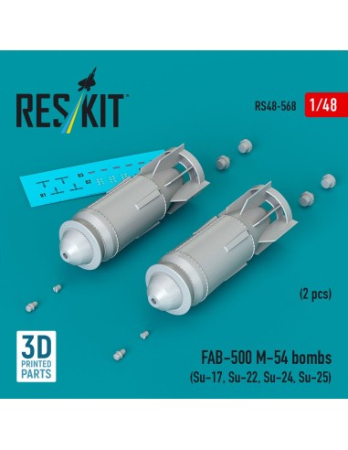 FAB-500 M-54 bombs (2 pcs) (Su-17, Su-22, Su-24, Su-25) (3D Printed) 
