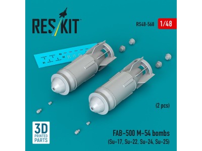 FAB-500 M-54 bombs (2 pcs) (Su-17, Su-22, Su-24, Su-25) (3D Printed) 
