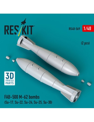 FAB-500 M-62 bombs (2 pcs) (Su-17, Su-22, Su-24, Su-25, Su-30) (3D Printed) 