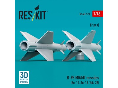 R-98 MR/MT missiles (2 pcs) (Su-11, Su-15, Yak-28) (3D Printed) 