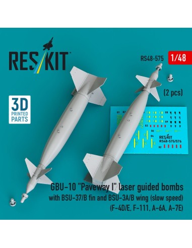 GBU-10 Paveway I laser guided bombs with BSU-37/B fin and BSU-3A/B wing (slow speed) (2 pcs) (F-4D/E, F-111, A-6A, A-7E) (3D Pri