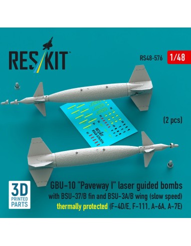 GBU-10 Paveway I laser guided bombs with BSU-37/B fin and BSU-3A/B wing (slow speed) thermally protected (2 pcs) (F-4D/E, F-111,