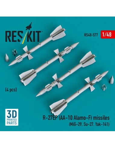 R-27EP (AA-10 Alamo-F) missiles (4 pcs) (MiG-29, Su-27, Yak-141) (3D Printed) 