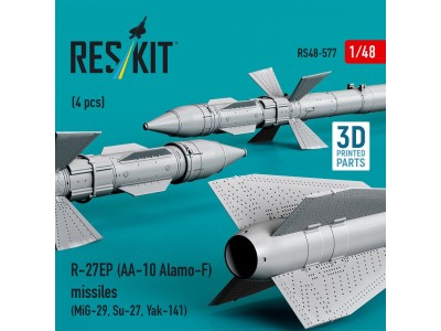 R-27EP (AA-10 Alamo-F) missiles (4 pcs) (MiG-29, Su-27, Yak-141) (3D Printed) 