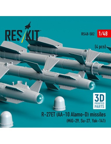 R-27ET (AA-10 Alamo-D) missiles (4 pcs) (MiG-29, Su-27, Yak-141) (3D Printed) 