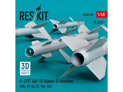 R-27ET (AA-10 Alamo-D) missiles (4 pcs) (MiG-29, Su-27, Yak-141) (3D Printed) 