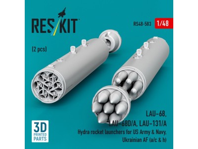 LAU-68, LAU-68D/A, LAU-131/A Hydra rocket launchers for US Army & Navy, Ukrainian AF (a/c & h) (2pcs) (3D Printed) 