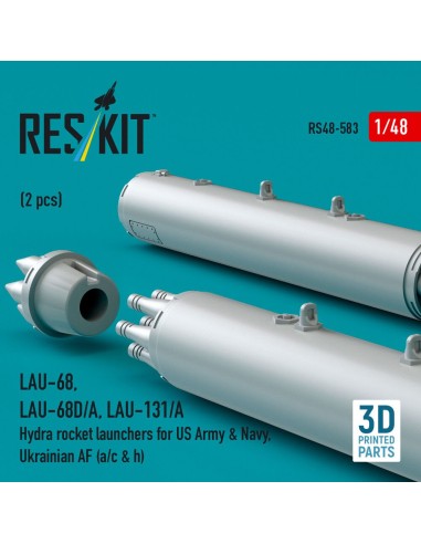 LAU-68, LAU-68D/A, LAU-131/A Hydra rocket launchers for US Army & Navy, Ukrainian AF (a/c & h) (2pcs) (3D Printed) 