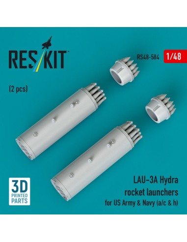 LAU-3A Hydra rocket launchers for US Army & Navy (a/c & h) (2pcs) (3D Printed) 